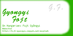 gyongyi fojt business card